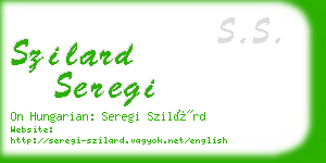 szilard seregi business card